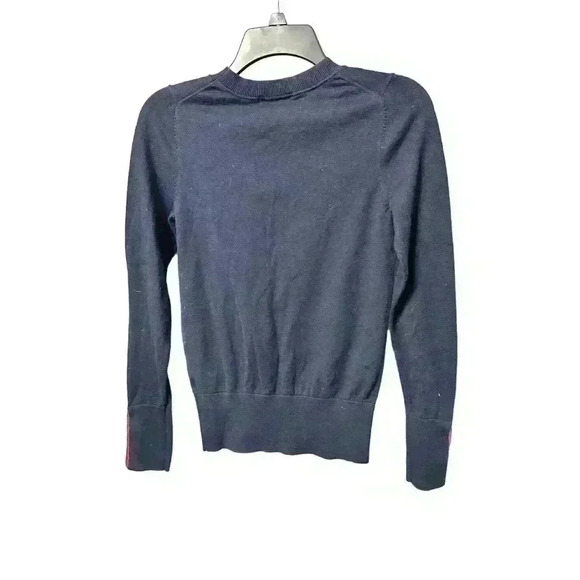 Boden Navy Blue Sweater Cotton Crew Neck XS Button Sleeves - Picture 5 of 5